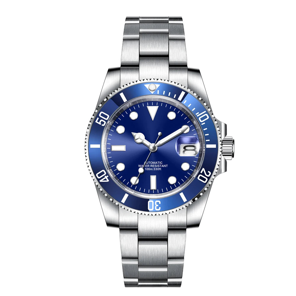 Customized Logo Men's Mechanical Automatic Wristwatch NH35 Movement 40mm Dial 100M Waterproof Sapphire Glass DIY Corgeut
