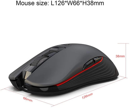 Mouse da gaming wireless 2.4G USB-C ricaricabile 3600DPI a 7 pulsanti, mouse silenzioso Type-C per MacBook, laptop, PC e computer da gioco