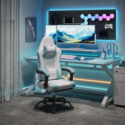 WOLTU sukamoji kompiuterio kėdė su masažo funkcija, ergonominė biuro kėdė su pagalvėle ir pakoju, reguliuojamo aukščio gaming kėdė