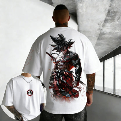 Dragon Ball Anime Oversized Cotton T-shirt 2026 Summer New Goku Printed Unisex Street Hip Hop Loose Casual Short Sleeve Top