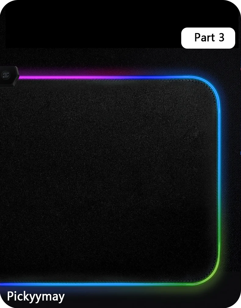Velika RGB podloga za gaming miš, LED podloga za miš, gamerska podloga za stol, podloga za PC stol, RGB podloga za tipkovnicu XXL 90x40cm