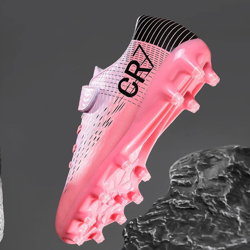 Nouvelles chaussures de football montantes à crampons longs pour adolescents et étudiants, adaptées aux garçons et aux filles, élégantes, durables et tendance
