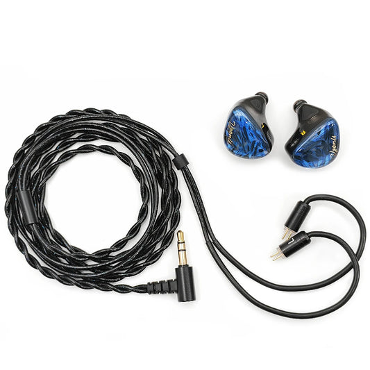 Écouteurs intra-auriculaires Vzonis DDB-03 HiFi IEM 1DD+1BA+1 à conduction osseuse hybride, pour le gaming, haute résolution, en résine, pour la musique