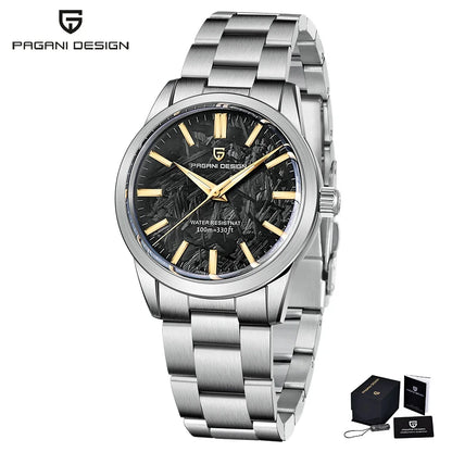 Montre pour homme PAGANI DESIGN 40 mm, mouvement à quartz japonais TMI VH31, style luxe/affaires, verre saphir, acier inoxydable 316L, étanche jusqu'à 100 m