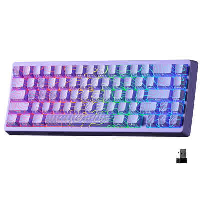 XVX M67 JadeStone Mechanical Keyboard With IMD-Tech Keycaps Hot Swappable Gasket Tri-Mode Custom RGB Wireless Keyboard 65%
