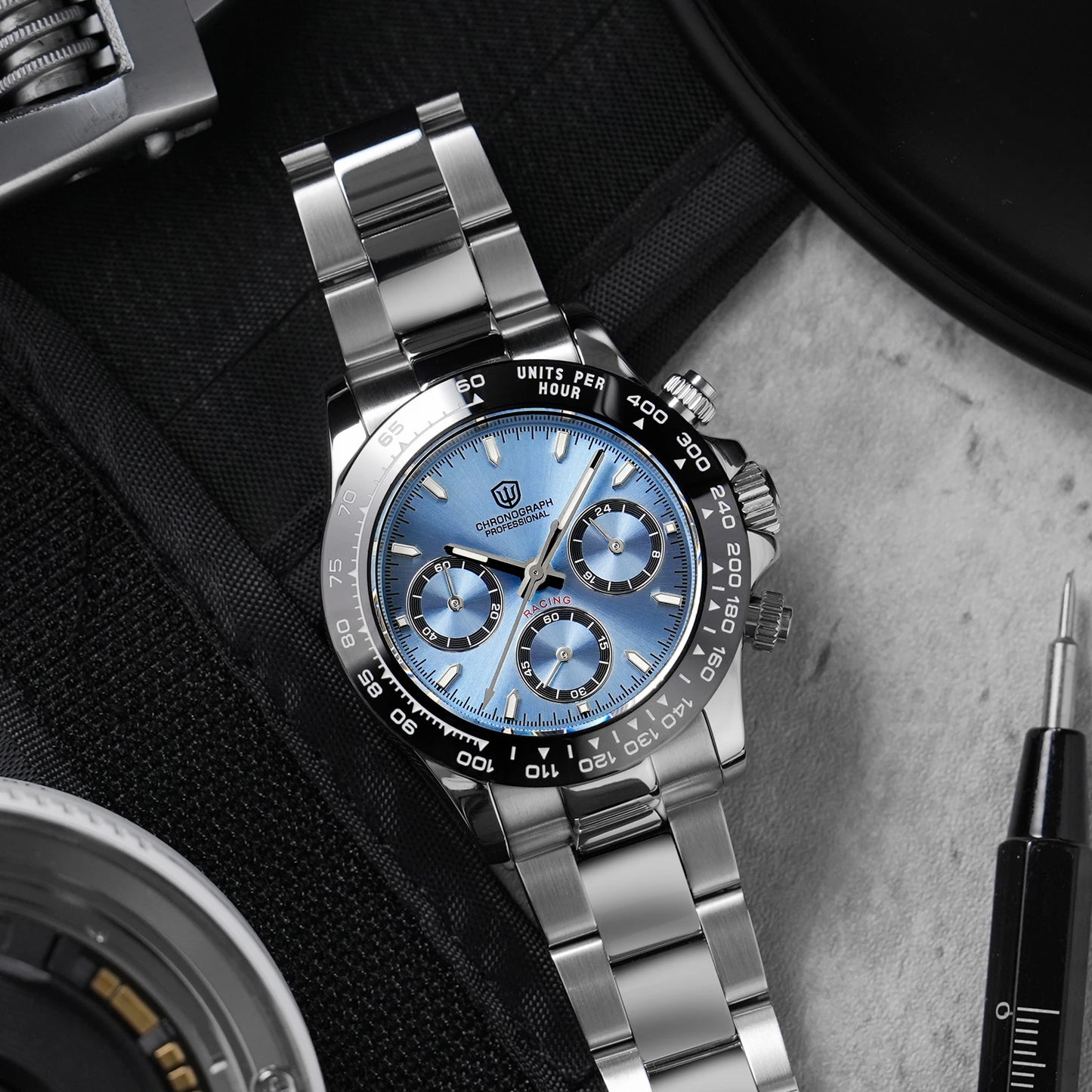 Watchdives WD16500 V2 Quartz Watch VK63 Sweep Sports Chronograph Watches Sapphire AR Coating BGW9 Luminous Waterproof Watches