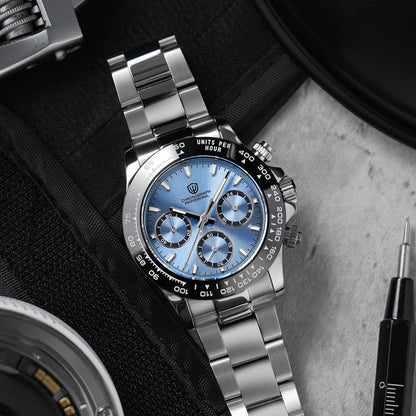 Watchdives WD16500 V2 Quartz Watch VK63 Sweep Sports Chronograph Watches Sapphire AR Coating BGW9 Luminous Waterproof Watches