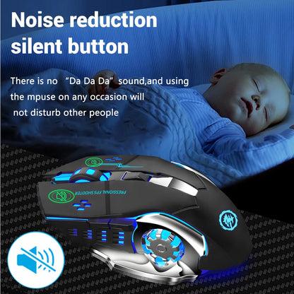 Kabellose Bluetooth-Maus 2.4G USB Mecha Gaming-Maus, wiederaufladbar, leise, mit Hintergrundbeleuchtung, ergonomische Büromaus, Gaming-Zubehör