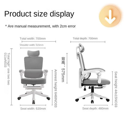 Ergonomiczne siatkowe krzesło biurowe z podparciem lędźwiowym, krzesło komputerowe z wysokim oparciem dla dorosłych, wygodne krzesło do pracy przez długie godziny