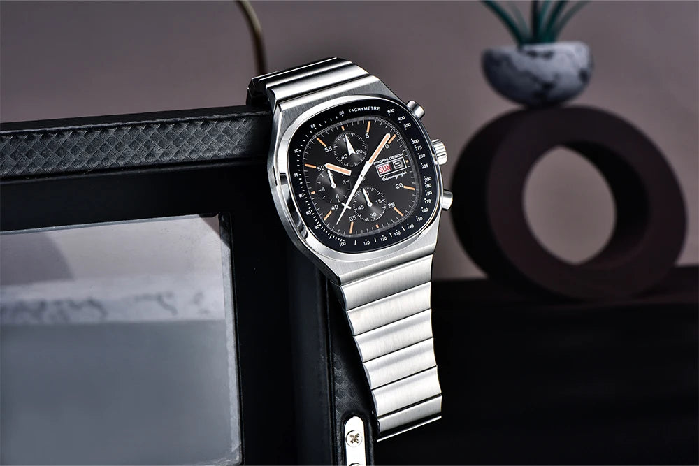 PAGANI DESIGN Új PD1819 férfi kvarc karóra, 40 mm, zafírüveg, rozsdamentes acél, vízálló, világító C3 kronográf reloj hombre