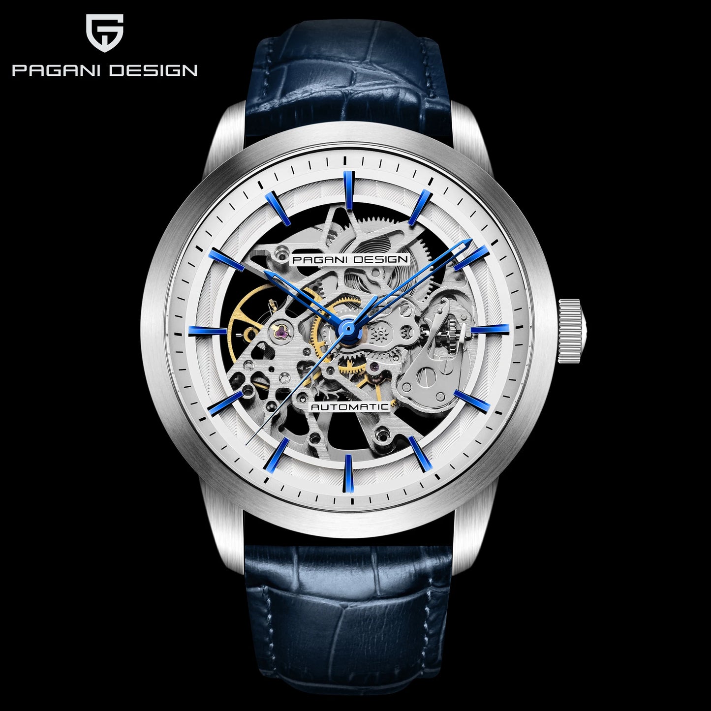 PAGANI DESIGN Business Man Watch Luxury Skeleton Hollow Leather Men's Wristwatch New Mechanical Male Clock