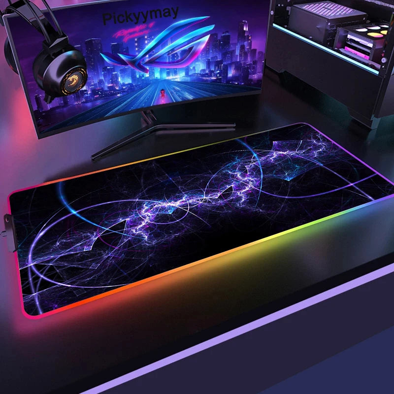 Velika RGB podloga za gaming miš, LED podloga za miš, gamerska podloga za stol, podloga za PC stol, RGB podloga za tipkovnicu XXL 90x40cm