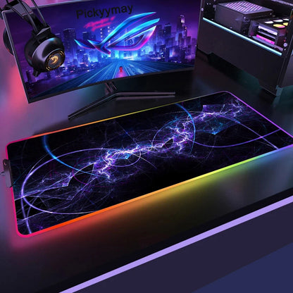 Velika RGB podloga za gaming miš, LED podloga za miš, gamerska podloga za stol, podloga za PC stol, RGB podloga za tipkovnicu XXL 90x40cm