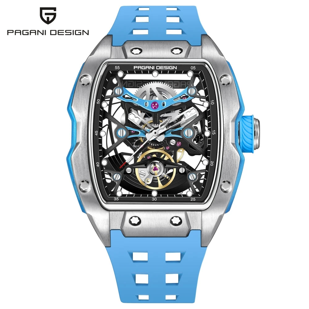 PAGANI DESIGN 42 mm-es új Alien modell, átlátszó hátlapos, átlátszó szerkezetű luxus férfi karóra, zafírüveges, automata férfi karóra
