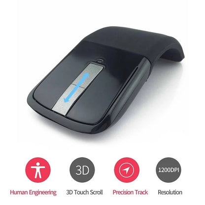 Bluetooth Wireless Arc Touch Mouse For Microsoft PC Laptop 1200DPI Optical Folding Mause Slim Notebook Gaming Computer Mice