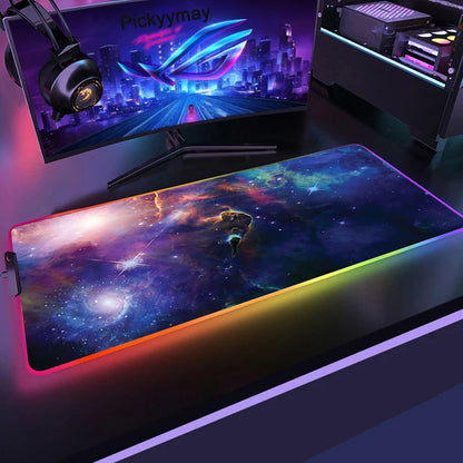 Velika RGB podloga za gaming miš, LED podloga za miš, gamerska podloga za stol, podloga za PC stol, RGB podloga za tipkovnicu XXL 90x40cm