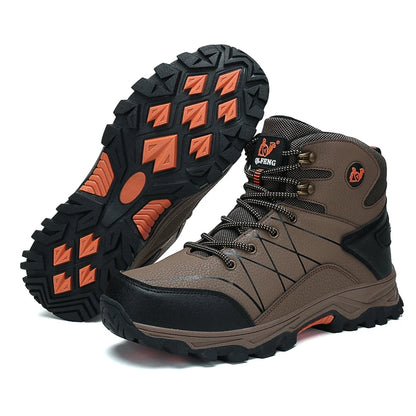 Bottes de neige chaudes en peluche pour hommes, baskets montantes d'automne, antidérapantes, résistantes à l'usure, pour l'alpinisme et la randonnée, nouvelle collection hiver