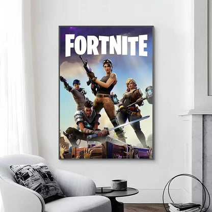 Game-F-F-Fortnites Poster, selbstklebend und wasserfest, ideal für Wohnzimmer, Schlafzimmer und Bar-Dekoration