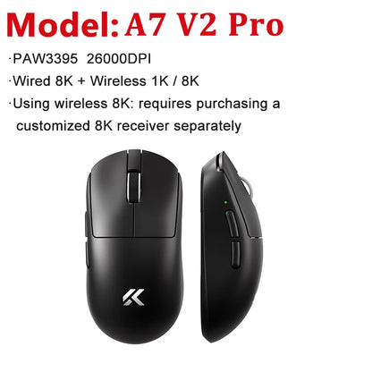 MCHOSE A7 V2 Ultra / Pro Lightweight Wireless Gaming Mouse Dual 8000Hz PAW3950 TI 42000DPI Mice For PC E-sports Gamer