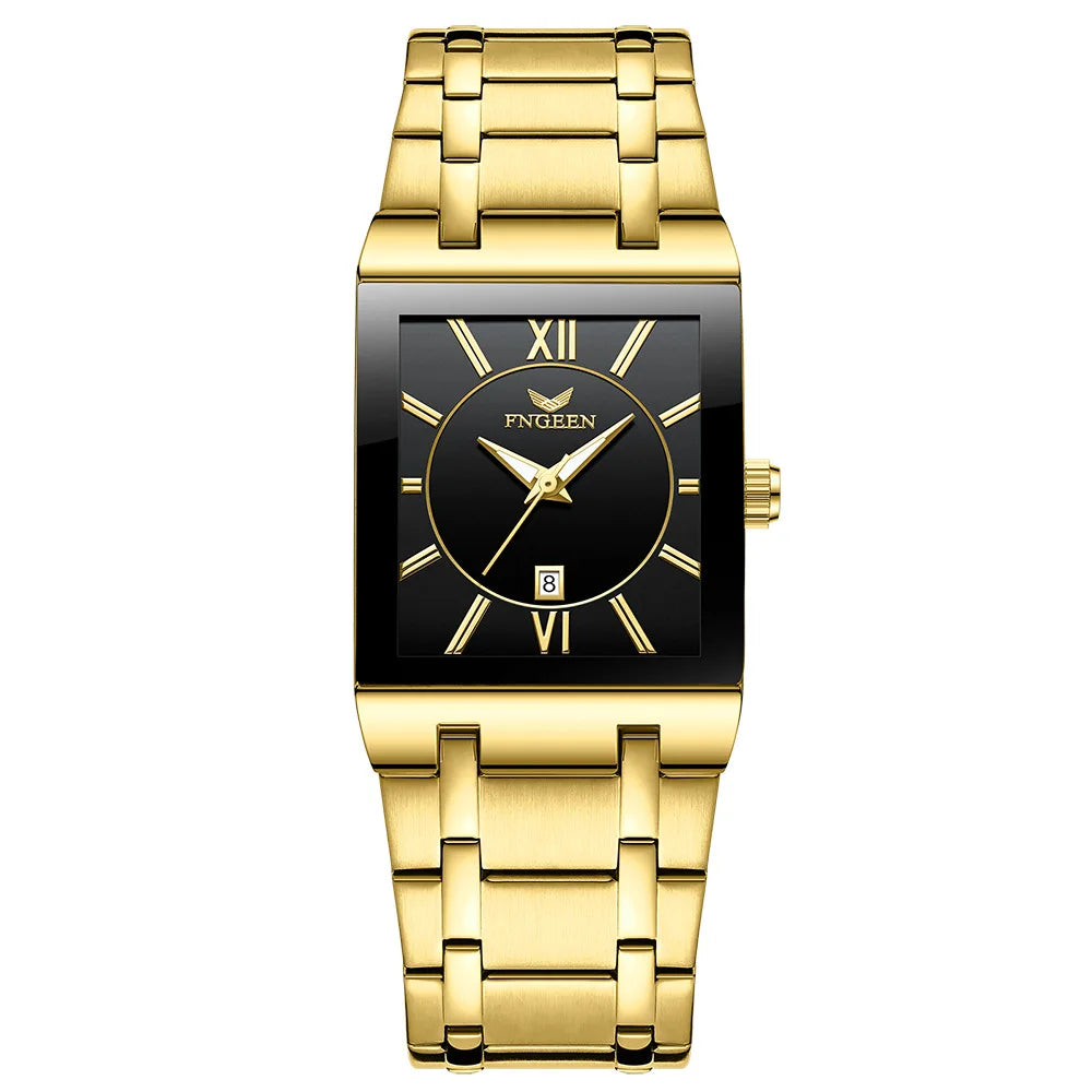 Orologio da polso di lusso BINBOND al quarzo di precisione da uomo, luminescente, impermeabile, con datario automatico, in acciaio inossidabile resistente, stile casual.