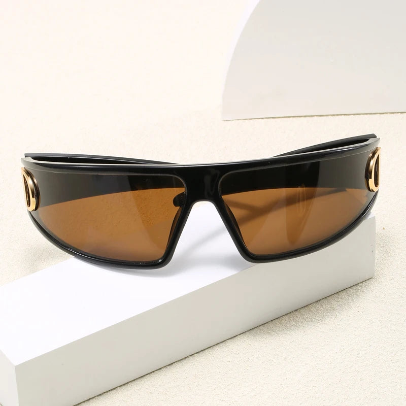 2pcs Luxury Headband Sunglasses Internet Celebrity Personalized Street Photography Concave Styling Outdoor UV Resistant Glasses