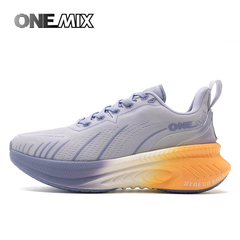 ONEMIX New Cushioning Running Shoes For Men Suitable Heavy Runners Lace Up Sports Women Non-slip Outdoor Athletic Male Sneakers