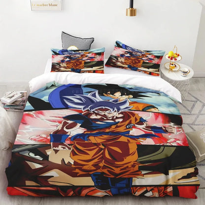 Komplet pościeli Goku Dragon Ball dla nastolatków, poszwa na kołdrę dla dzieci i chłopców, idealny prezent, dekoracja sypialni Queen King