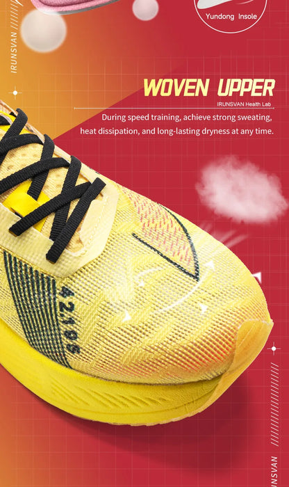 IRUNSVAN Zapatillas profesionales de maratón para hombre con placa de carbono de nailon, zapatillas deportivas de carretera ligeras para mujer, trainers deportivos