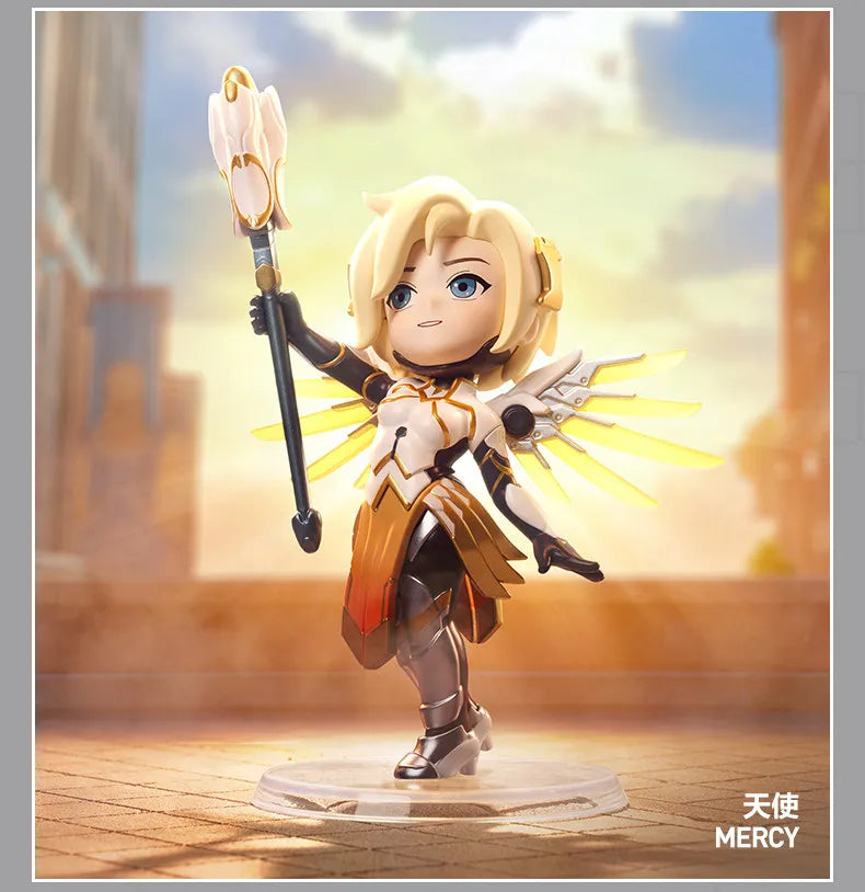 POP MART Overwatch Play of The Game serijos paslaptinga akloji dėžutė – kawaii stiliaus žaislai, dekoratyvinės figūrėlės, namų dekoras, staliniai modeliai-lėlės