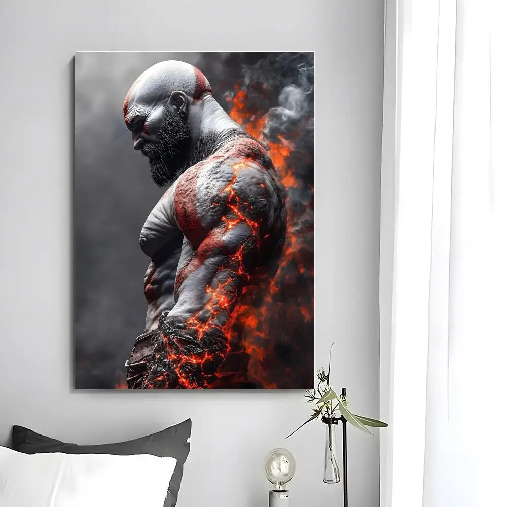 Game G-God of War poszter, öntapadó művészeti, vízálló papír matricák, kávézó, bár, szoba falidekoráció