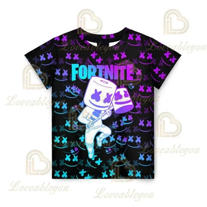 T-shirt 3D Battle Royale Fortnite — T-shirts para Homem e Mulher, Rapazes e Raparigas, Tops Cartoon Victory, Roupa Teen, Crianças, Herói de Jogo, T-shirts e Tops