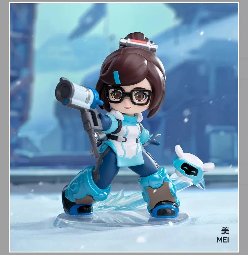 POP MART Original Overwatch Play Of The Game Series Blind Box PVC-Sammelfiguren, Schreibtischdekoration, Mädchen-Spielzeugmodell für Fans