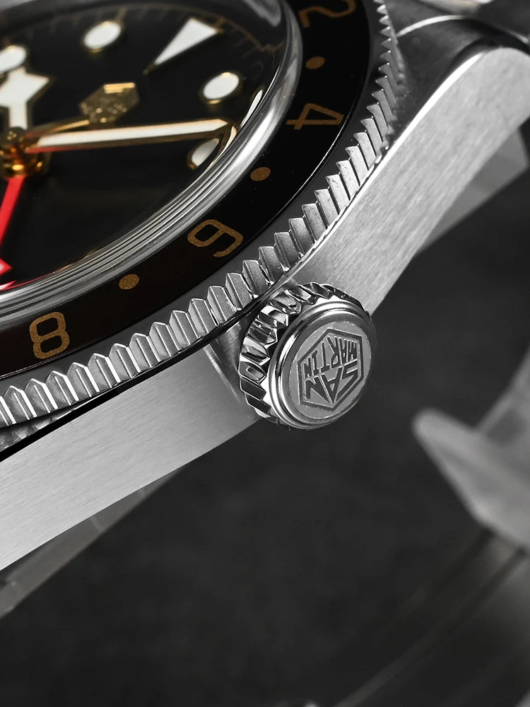 San Martin Root Beer Classic Vintage Luxury Men's Watch 39mm NH34 GMT Automatic Mechanical Watch Sapphire Waterproof 100m SN0109