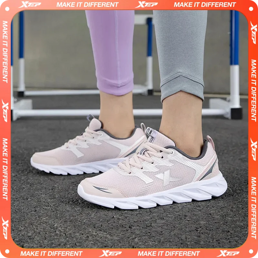 Xtep Women's Shoes Running Shoes Wear-resistant Casual Sports Shoes For Women Winter Tennis Female Sneakers White 879318110073