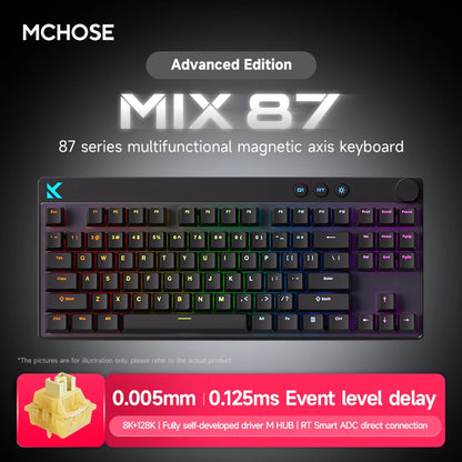 Mchose Mix87 Magnetic Switch Keyboard Wired Gaming Keyboard 8K+256K Esport 0.08ms Low Latency E-Sports Custom Gamer Accessories