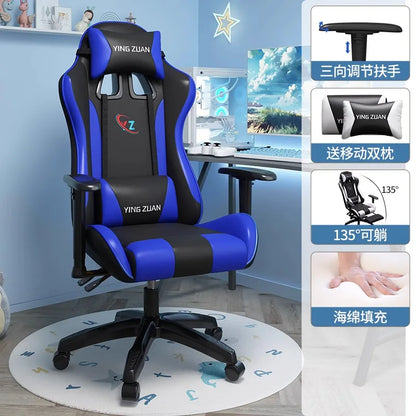 Herní židle Počítačová židle Pohodlné polohovací sedadlo Game LIVE Na kolej, pro studenty i domácnost Ergonomie pro dlouhé sezení
