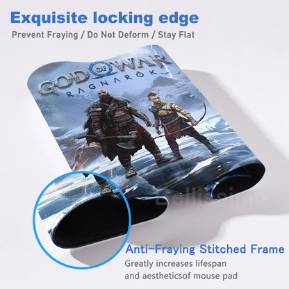 XXL egérpad God of War íróasztali szőnyeg játékos kiegészítők billentyűzet számítógépes egérpad játékosok számára nagy méretű PC-szekrény irodai asztal szőnyeg