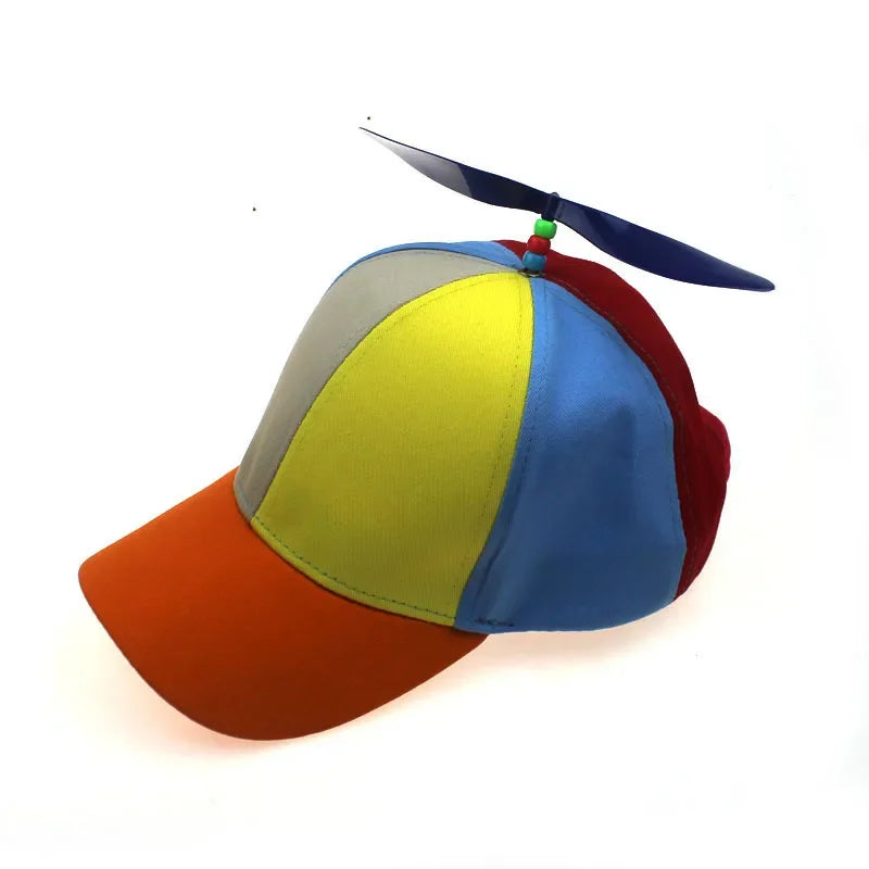Fashion Colorful Bamboo Dragonfly Patchwork Baseball Cap Adult Kid Helicopter Propeller Funny Cotton Parent-child Snapback Hats