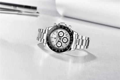 PAGANI DESIGN men’s chronograph watch – Luxury quartz wristwatch, luminous and water-resistant.