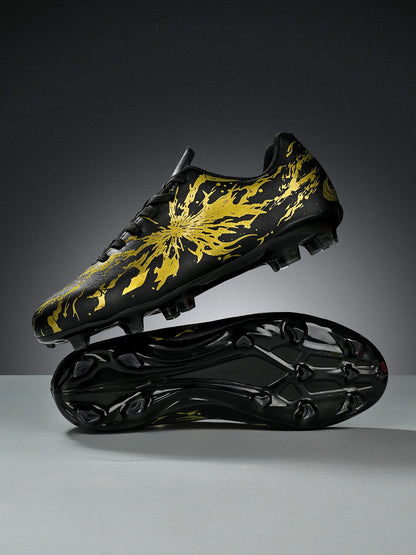 Chaussures de football pour hommes, modèle AG FG Hybrid, avec crampons, tige en PU confortable et semelle absorbant les chocs, idéales pour l’entraînement sur gazon naturel.