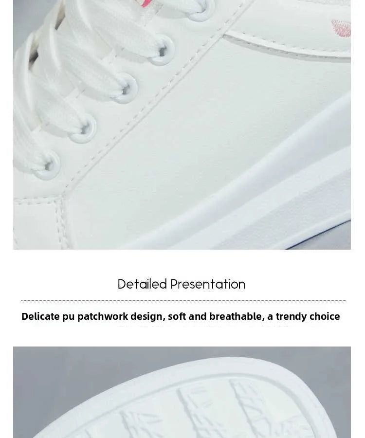 Schuhe 2025 Damen Laufschuhe Frühling Herbst, modisch, weiß, atmungsaktiv, mit bestickten Blumen, Schnürung, lässige Sneaker, Zapatos De Mujer