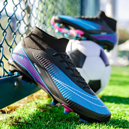 Chaussures de football montantes pour hommes, crampons longs, chaussures de football pour adultes, légères, entraînement sportif professionnel