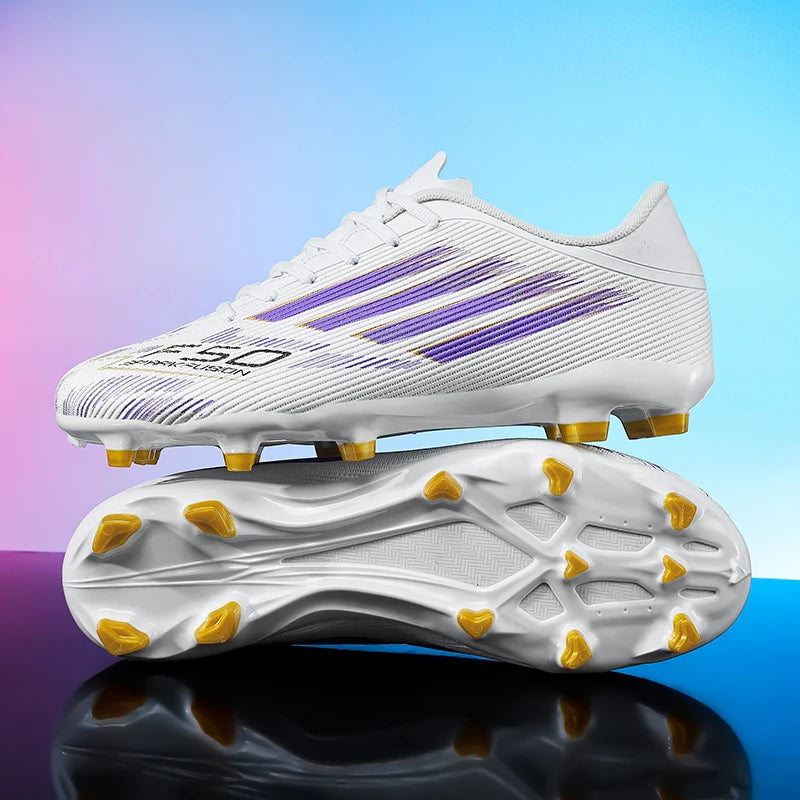 Chaussures de football pour hommes FG/AG pour terrain ferme, légères, à lacets, antidérapantes, professionnelles, pour adultes, pour la compétition en extérieur.