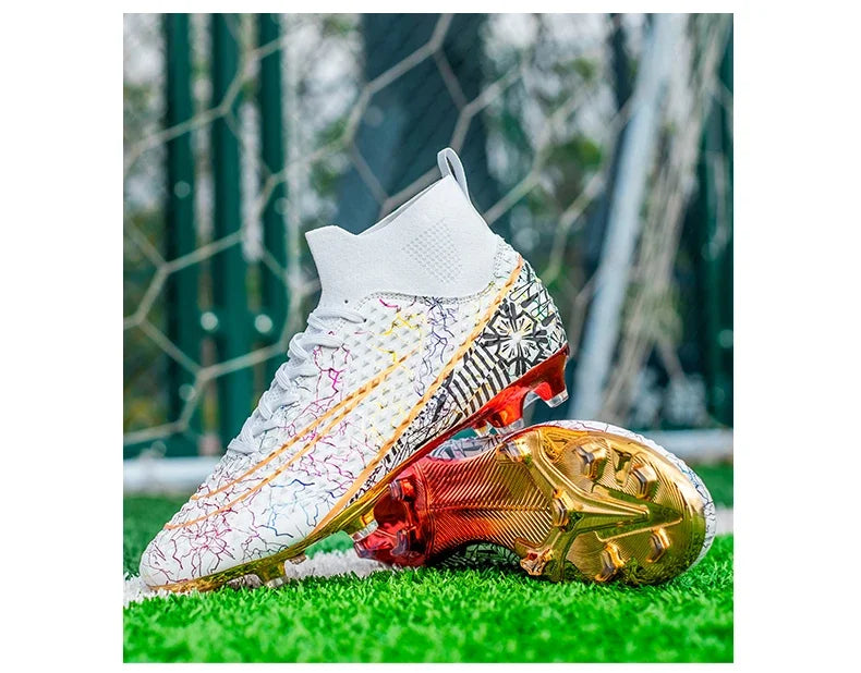 Chaussures de football pour enfants, crampons de football pour garçons et filles, chaussures de sport d'extérieur légères, durables et antidérapantes pour les jeunes