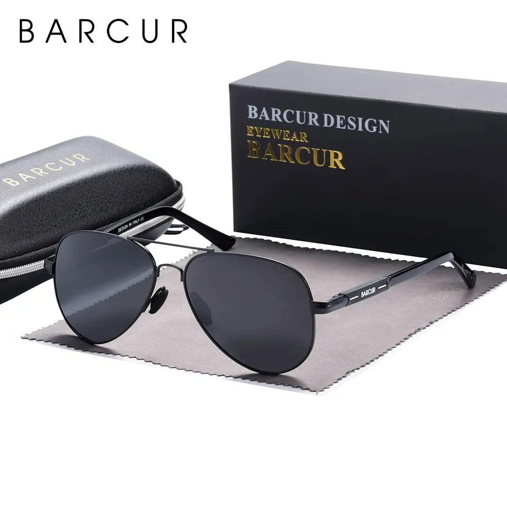 BARCUR polarizált férfi napszemüveg, pilóta napszemüveg férfiaknak, kiegészítők, vezetéshez, horgászathoz, túrázáshoz, szemüveg, Oculos, Gafas De Sol