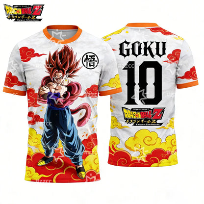 New Dragon Ball Super Saiyan Goku graphic football jersey Summer Sports Dry Quickly Men's T-Shirt Kid's Clothing Tee Y2k Woman