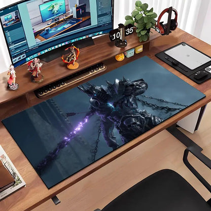 World Of Warcraft Wrath Of The Lich King Mouse Pad Large Anti-Slip Rubber Gaming MousePad Durable Desk Pad Thick Seam Edge Suita
