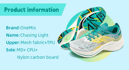 ONEMIX Carbon Fiber Plate Running Shoes Traction Shock Absorption Professional Marathon PB Racing Sports Trainers