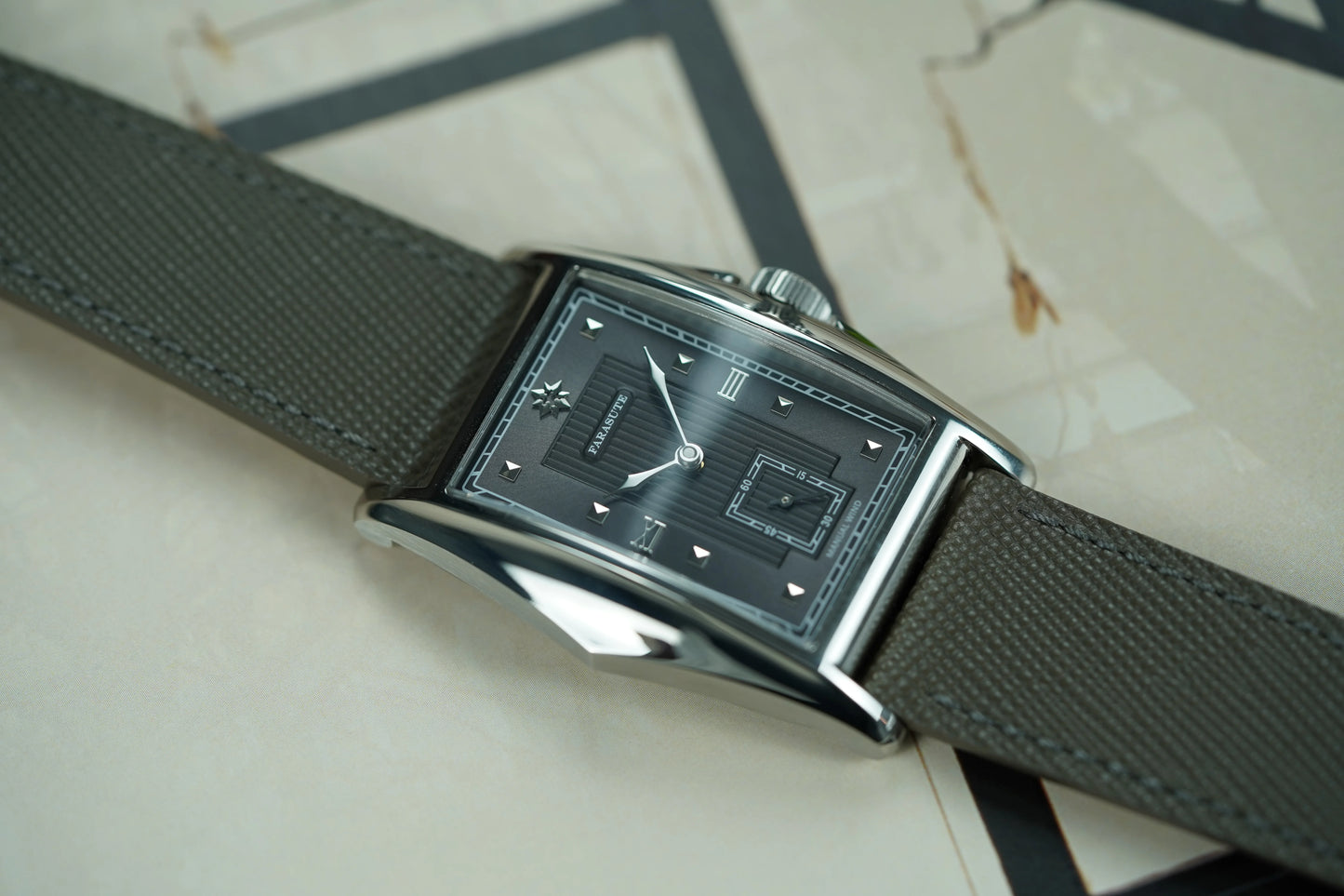 FARASUTE Creative Manual Square Customized Mechanical Movement Watch Men Luxury Sapphire Glass Small Second Wristwatches reloj