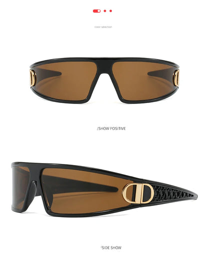2pcs Luxury Headband Sunglasses Internet Celebrity Personalized Street Photography Concave Styling Outdoor UV Resistant Glasses